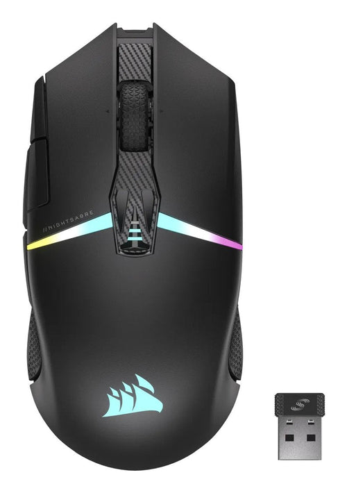 Corsair Mouse Wireless Gaming Nightsabre RGB Bt Optico Black CH-931B011-EU — image 1