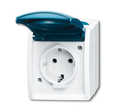 Busch Jaeger Ocean - Socket Power Cover Abatible 1-VÍAS - Ap Grey Blue Verdoso* — image 1