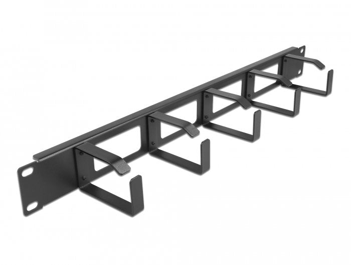 Delock Panel Gestión Cables 19 With Abertura And 5 Ganchos 1U Black
