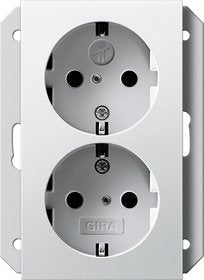 Gira 273103 Schuko-doble Socket Power Up Geräted. 1F. + Safetyplus Rw Glossy