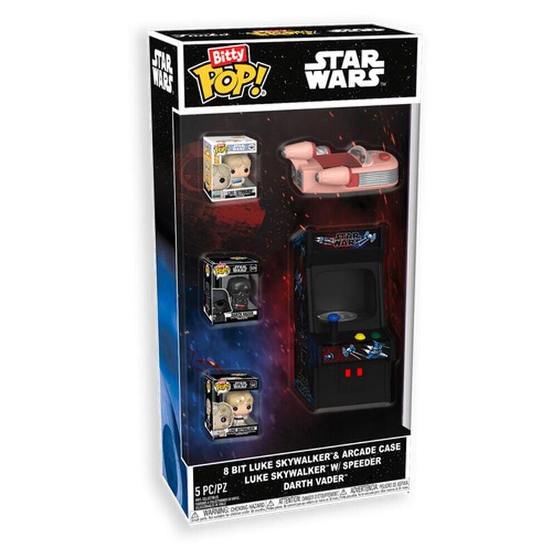 Figure Bitty Pop Star Wars 8 Bit Luke Skywalker & Arcade Case