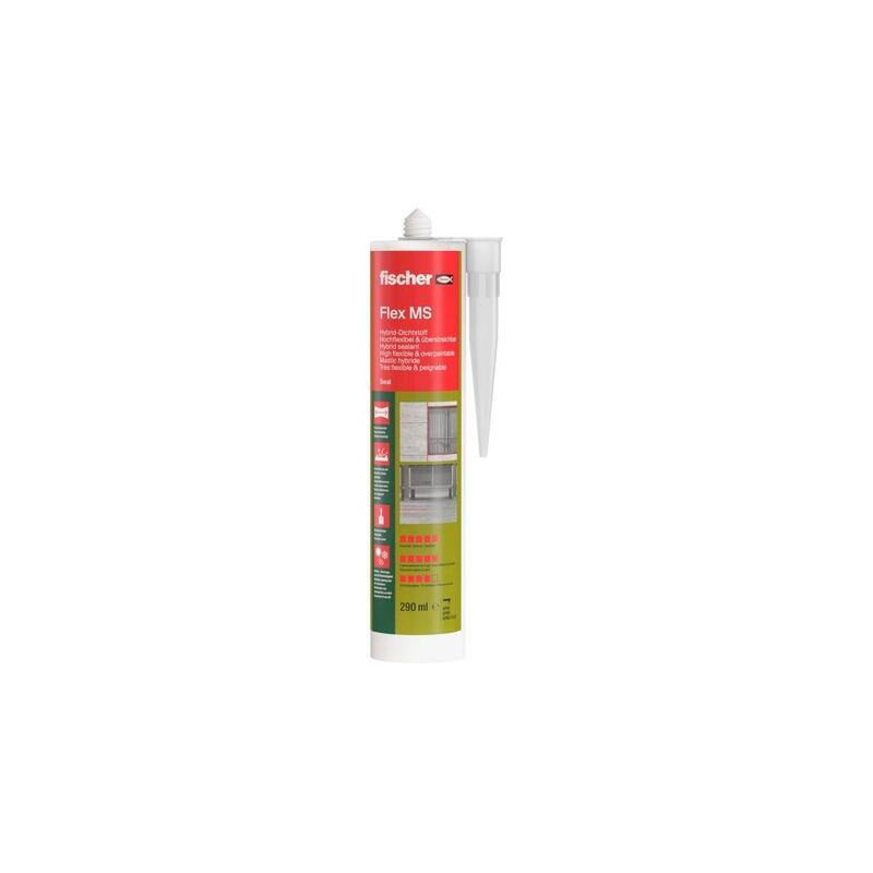 Fischer Sealant Flex Ms 290ML, Sellador White Muy Flexible And Pintable 558830
