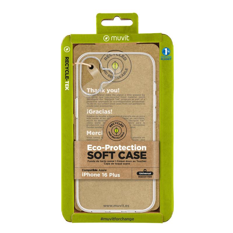 Muvit Case Recycletek Apple Iphone 16 Plus Transparent