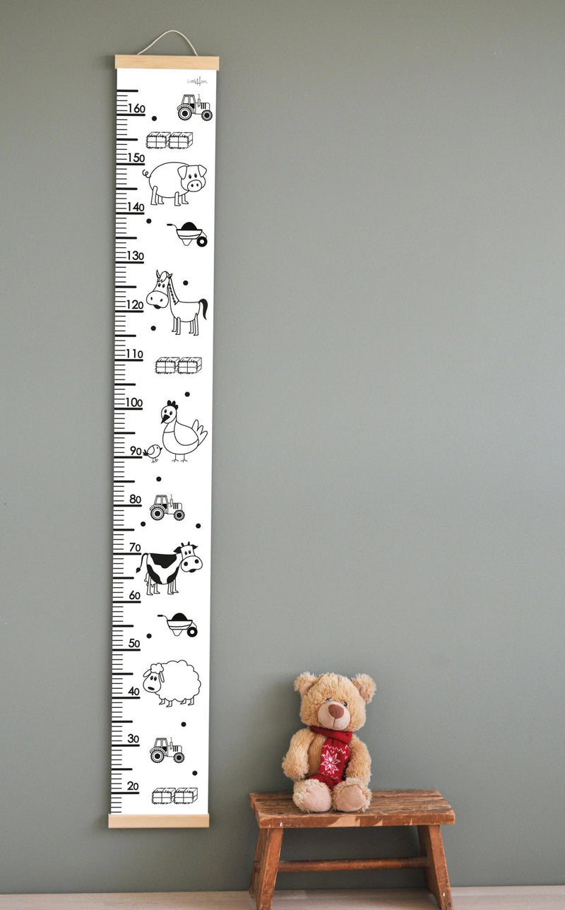 Growth Chart For Kids - Farm Animals