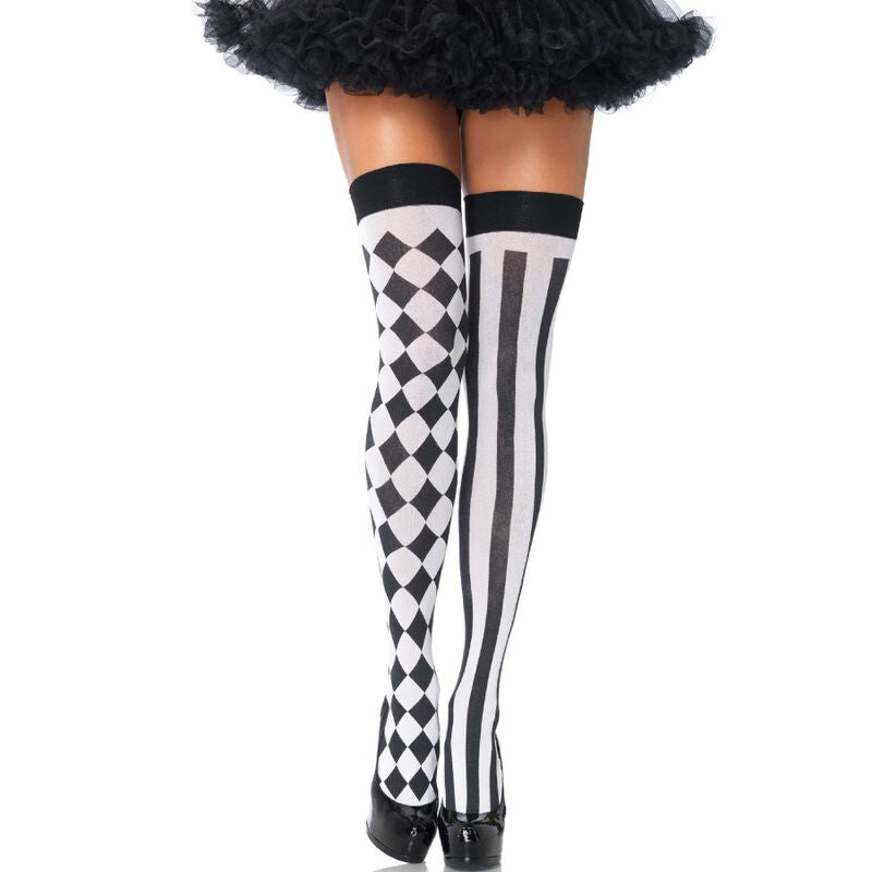 Leg Avenue Socks Altos Arlequin Black/White