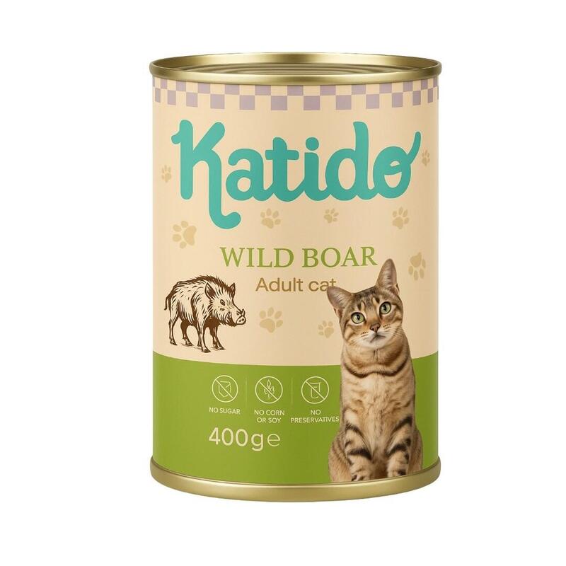 Katido Comida Húmeda Jabalí Gatos 400G