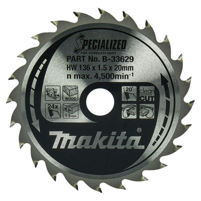Makita B-33629 Specialized Saw Blade 136X20X24Z — image 1
