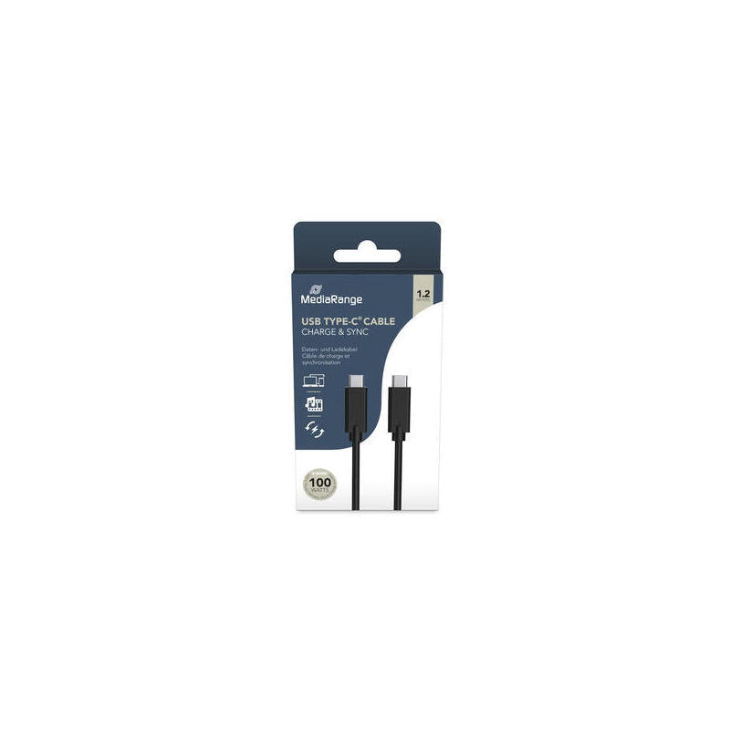 Mediarange USB-C Lade-/Cable Datos USB 3.1 10GBIT/S 1,2M Sw