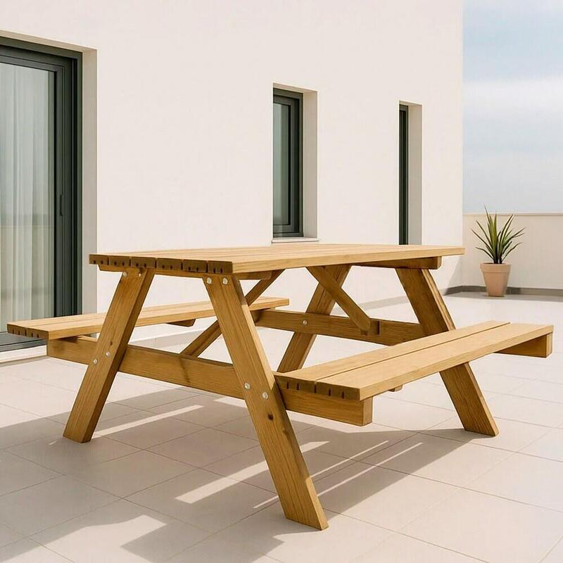 Desk Picnic Wood 177 X 152 X 71CM