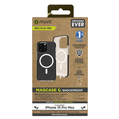 Muvit For Change Case Recycletek Magsafe Shockproof 3M Compatible With Apple Iphone 15 Pro Max. Transparent/Bl — image 1