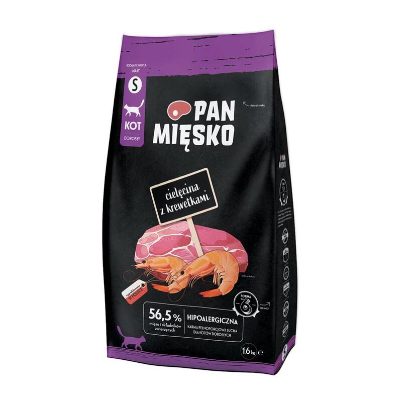 Pan Miesko Ternera With Camarones Comida Seca Gatos Crujiente S 1.6KG
