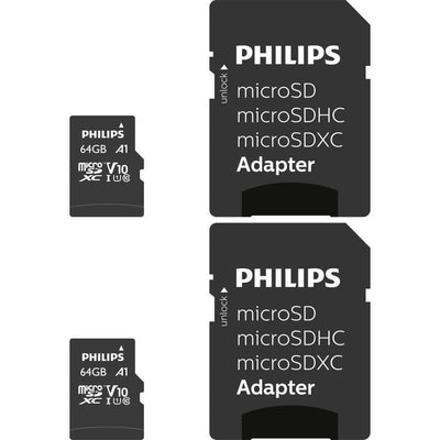 Philips Microsdxc 2-PACK 64GB Class 10 Uhs-i U1 Incl. Adapter — image 1