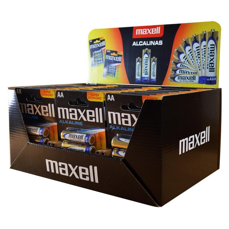 Batteries Alcalinas Maxell LR6 Aa, Paquete 4 Units (30 Blísters/120 Batteries