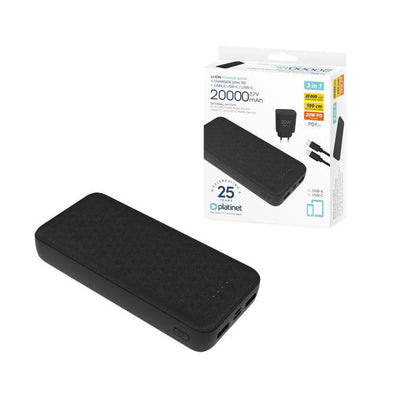 Platinet Power Bank 20000MAH + 20W Pd Charger + Cable 1M Black — image 1