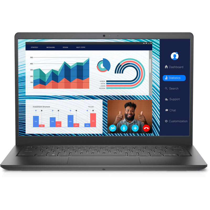Dell Laptop Refurbished Vostro 3420 I5-1135G7 8GB RAM 256GB SSD 14.0FHD W11PRO Installed Keyboard Spanish 1 Ye