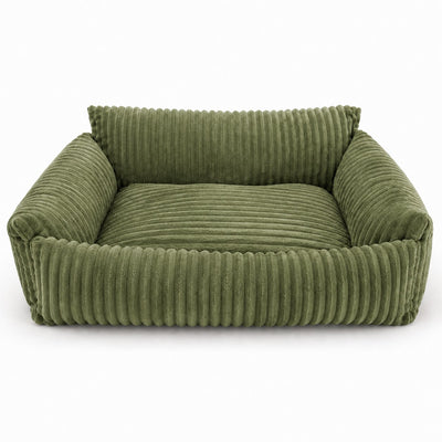 Lodie Corduroy Dog Sofa with Removable Cover – Green, S