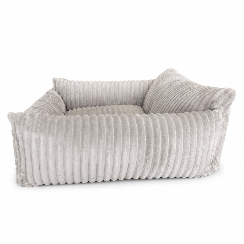 Lodie Corduroy Dog Sofa with Removable Cover – Grey, L