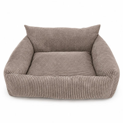 Lodie Corduroy Dog Sofa with Removable Cover – Hazelnut Taupe, L