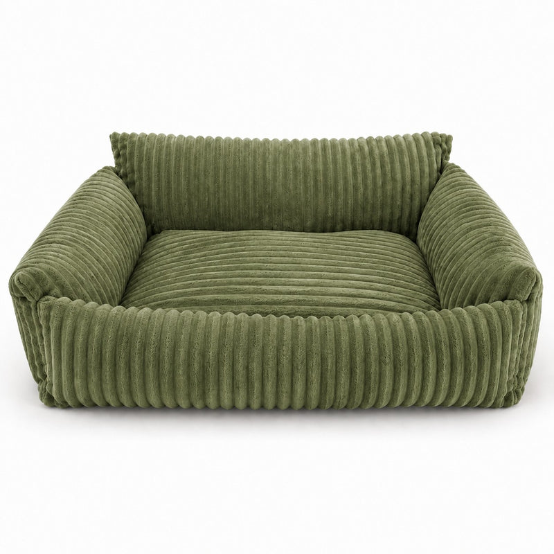 Lodie Corduroy Memory Foam Dog Sofa – Green, S