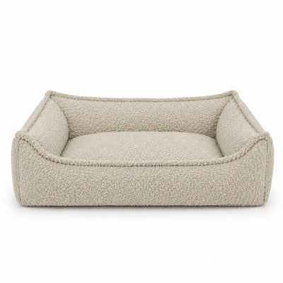 Nino Bouclé Memory Foam Dog Basket Bed – Ecru, L