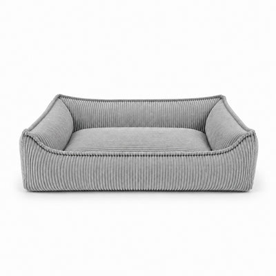 Nino Corduroy Memory Foam Dog Basket Bed – Cloud Grey, XL