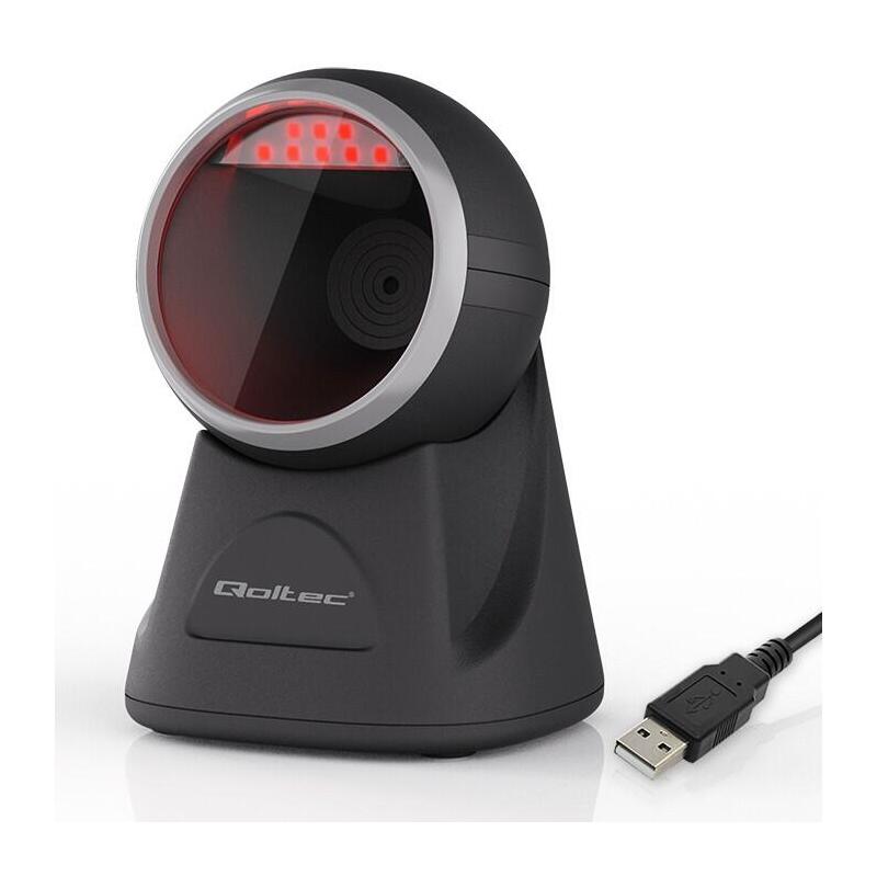 Qoltec 50879 Stationary 1D 2D Barcode And Qr Code Scanner