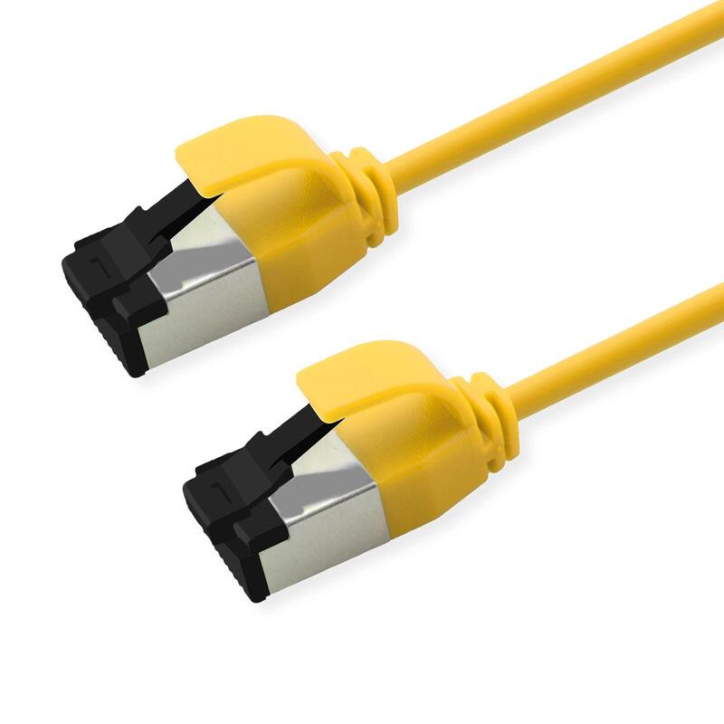Roline S FTP Network Cable KAT.8.1, Slim, PoE, Yellow 0,5M
