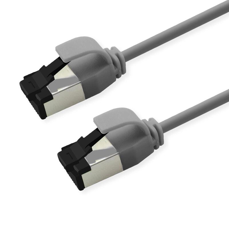 Roline S FTP Network Cable KAT.8.1, Slim, PoE, Grey 0,3M