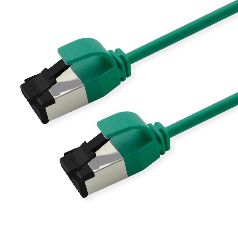 Roline S FTP Network Cable KAT.8.1, Slim, PoE, Gruen, 1,5M