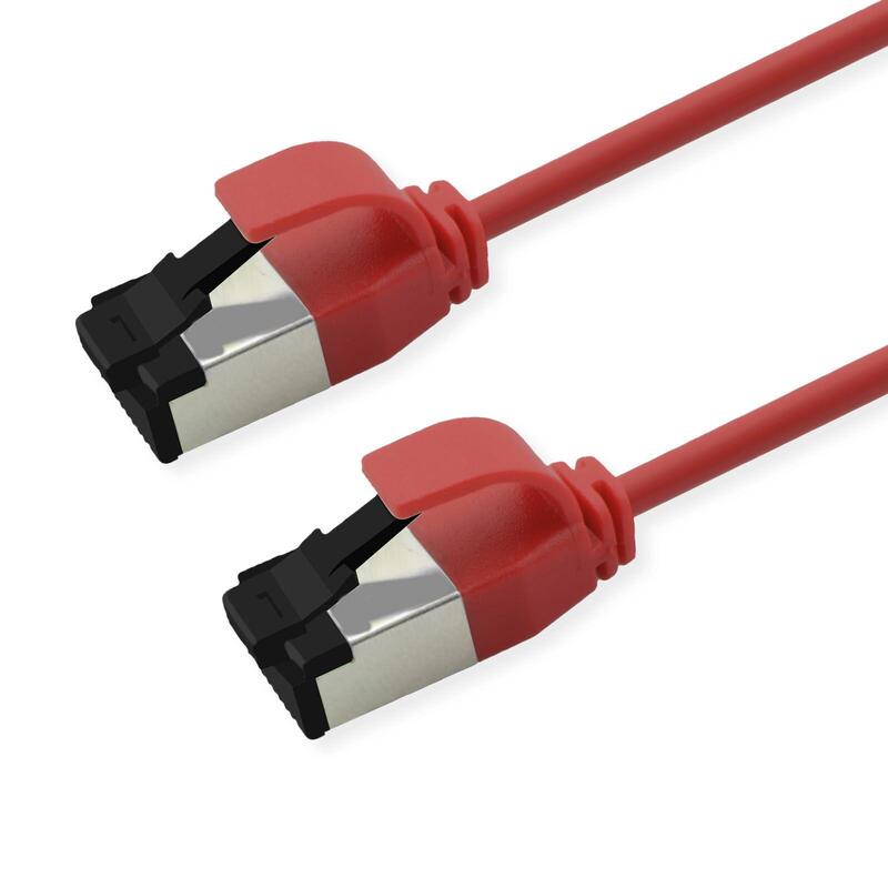 Roline S FTP Network Cable KAT.8.1, Slim, PoE, Rojo 0,3M