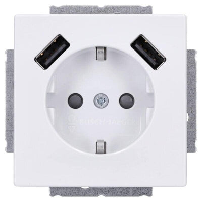 Schuko USB Socket Power 20 EUCB2USB-84 Body Only Busch-usb Estación Charging Studiowei — image 1