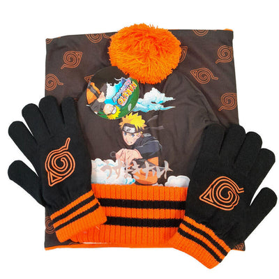 Set Gorro Braga Cuello And Gloves Naruto — image 1