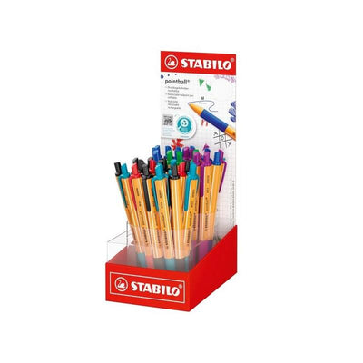 Stabilo Pointball Expositor With 38 Pens Retractiles - Punta 1MM - Ink With Base Oil - Rechargeable - 87% — image 1