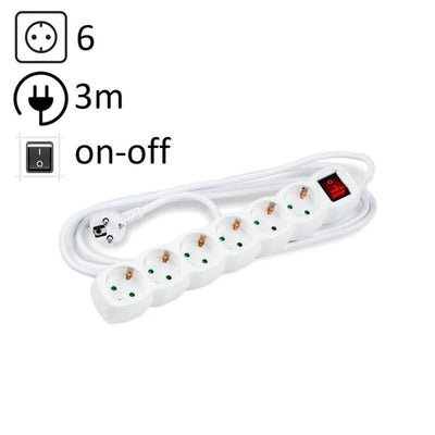 Technik Power Strip Power 6 Plugs 3,0M 16A White + Switch — image 1