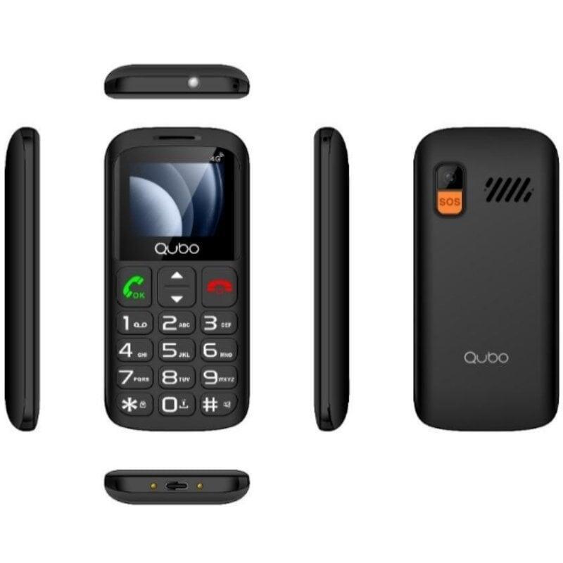 Qubo Phone Mobile Phone P-186BKC 4G Personas Mayores Black