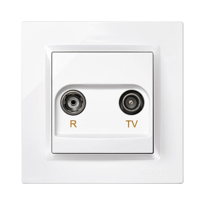 Socket Televisión Final White With Frame